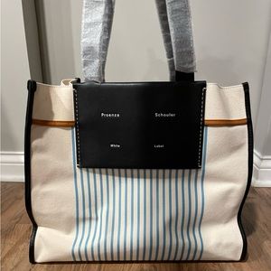 New Proenza Schouler White Label Morris XL Canvas Tote Cornflower WB213001